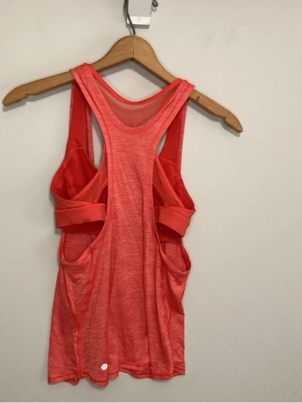 Lululemon Glide and Stride Women’s Coral Red Orange Layered Tank Top Size 6